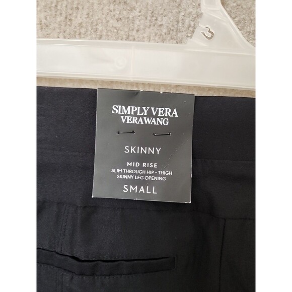 Simply Vera Wang Ultra Stretch Skinny Pants Womens S Black Pull On Seamed NEW - Picture 7 of 10